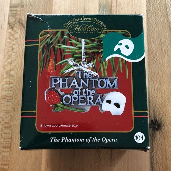 Carlton Cards 1986 The Phantom of the Opera Logo Mask + Single Rose Orna… - Picture 7 of 7